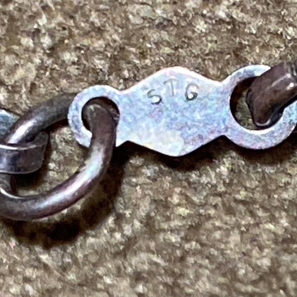 Vintage Style Sterling Silver Beaded Drop Necklace - Picture 6 of 6